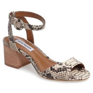Steve Madden Runway Snakeskin Print Block Heel Sandals Women’s Size 6M
